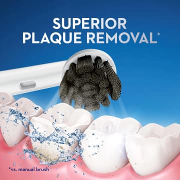 مسواک Oral-B Charcoal با الیاف ذغالی مناسب پاکسازی لکه‌های سطحی دندان