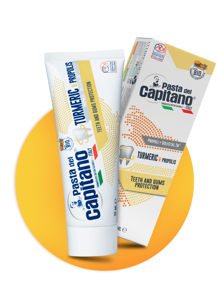 خمیر دندان Pasta del Capitano Turmeric Propolis حجم 75 میل محافظ دندان و لثه